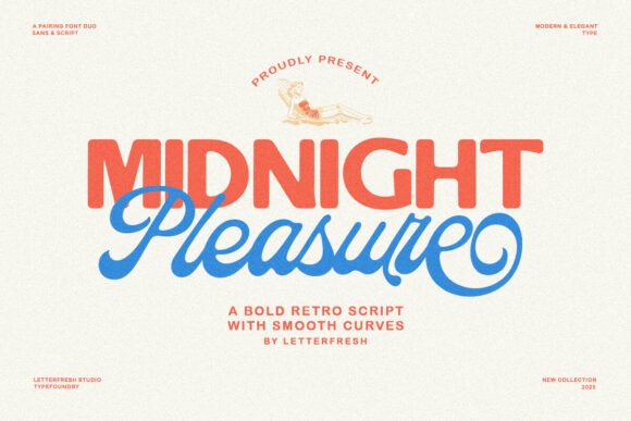 Midnight Pleasure Script: A Bold Retro Display Font