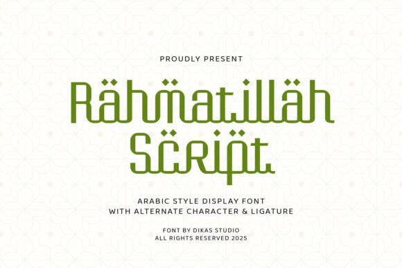 Rahmatillah Script: A Refined Font for Standout Branding